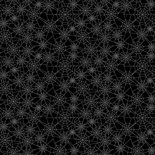Seasonal Basics Halloween - Spider Webs - Black - Glow in the dark