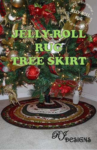 Jelly Roll Rug Tree Skirt - multi sized tree skirt by Roma Lambson