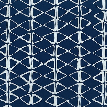 Mark To Make - Batik - Indigo - Triangles on Indigo-Hand Dyed & Printed by Mal