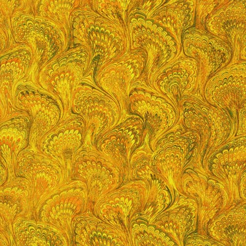 Library of Rarities - Curry - Marble swirls in shades of yellow