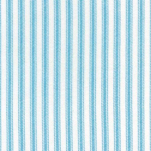 Flowerhouse: Time Well SpentFlannel -Blue - blue and white ticking stripe