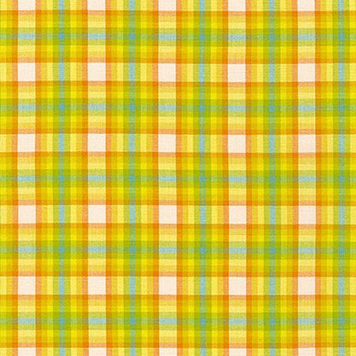 Kitchen Window Wovens -Saffron - yellow, orange, green & blue plaid