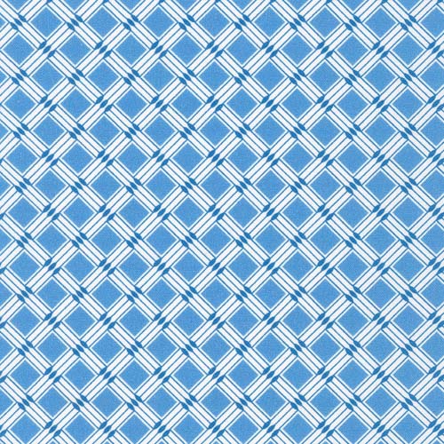 1930 Basic - Lattice - Blue - white lattice on blue