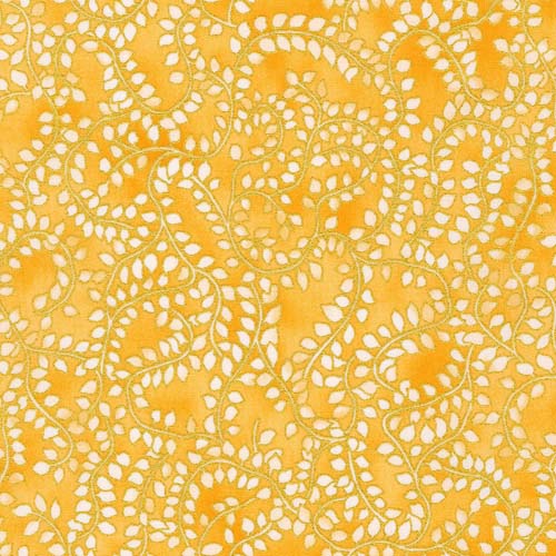 Jeweled Leaves - Cream - cream leafy vines on peach w/ metallic gold accents