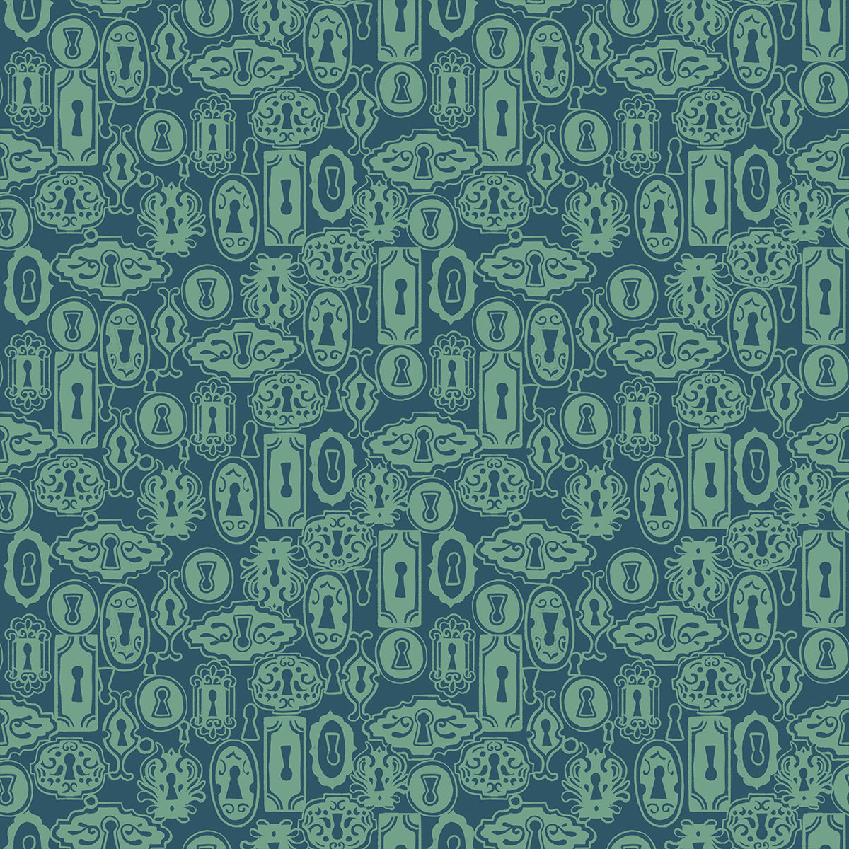 Reading Nook - Lock - Soft Aqua - aqua locks on teal - Ruby Star Society
