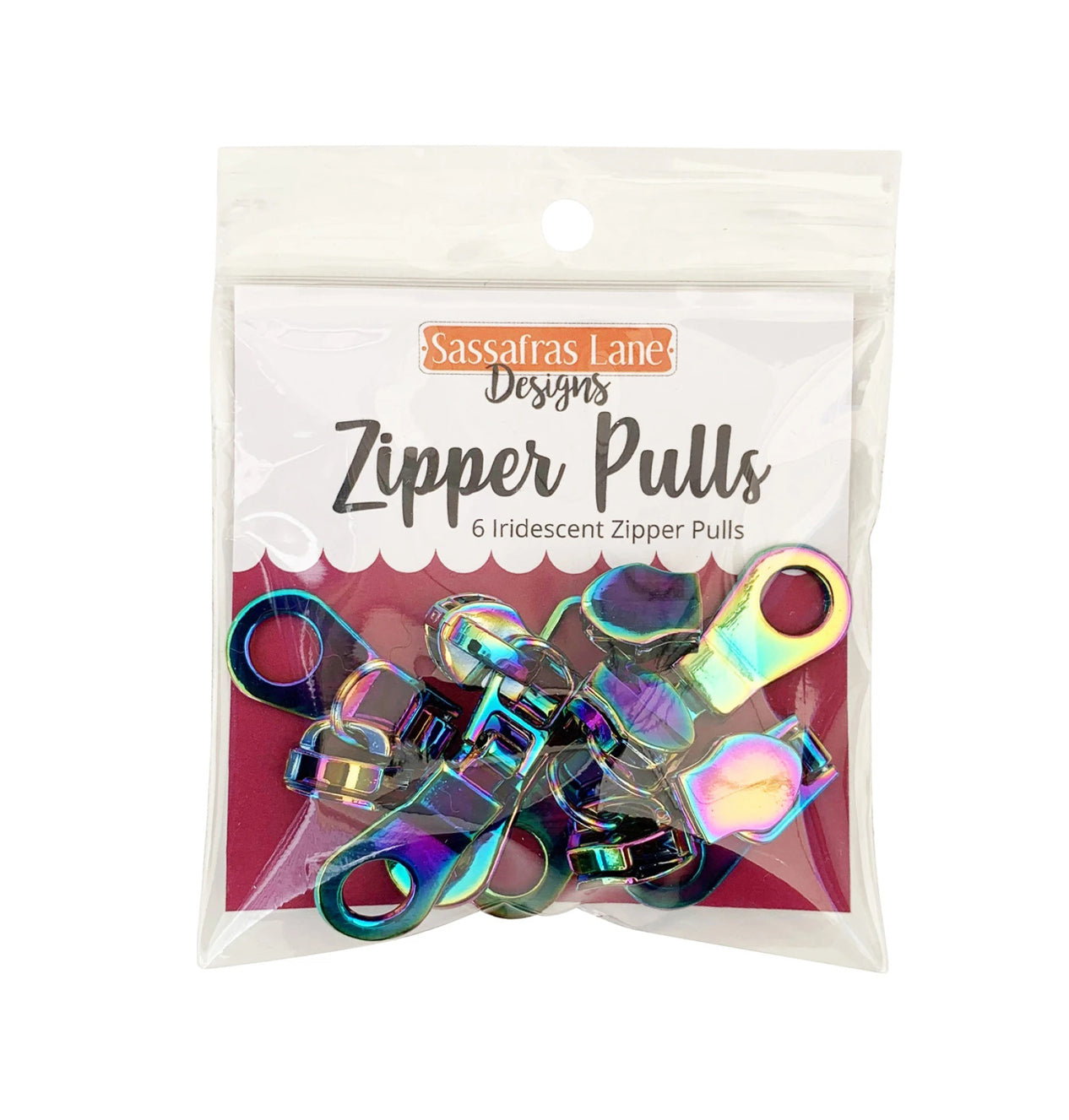 Sassafras Lane - Zipper Pulls- Rainow - 6 iridescent zipper pulls