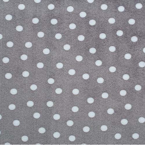Cuddle - ALotta Dots - Graphite - white dots on gray- 100% Polyester- 58/60"