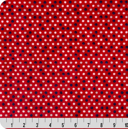 SFI - Cuddle Print - Dottie Dot - Scarlet - Navy Grey & White Dots on Scarlet