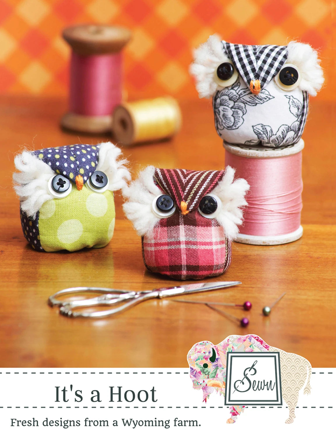 Sewn - It's a Hoot - small 2 inch owl - by Rana Heredia