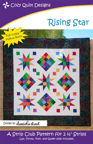 Rising Star - multi sized pattern for 2.5" strips - Cozy Quilt Designs