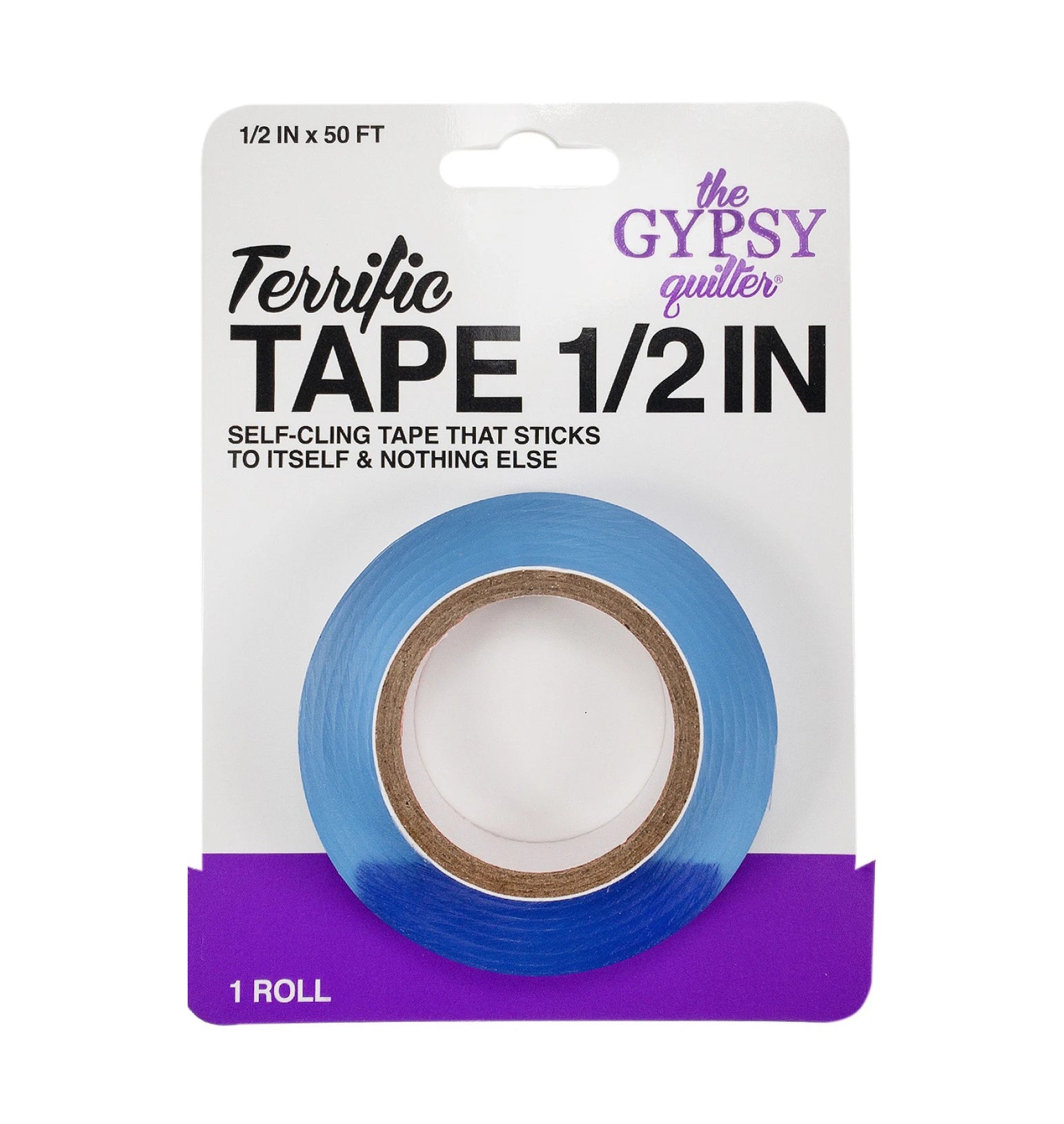 Gypsy Quilter - Terrific tape 1/2 inch - self cling tape sticks only to itself