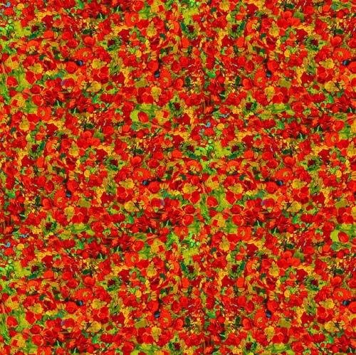 Poppy Dreams - Tiny Poppy Floral - Multi - small red poppies & leaves