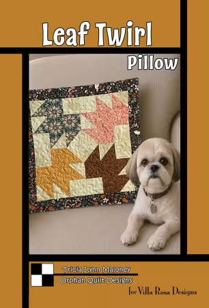 Leaf Twirl Pillow pattern - by Tricia Lynn Maloney for Villa Rosa Designs