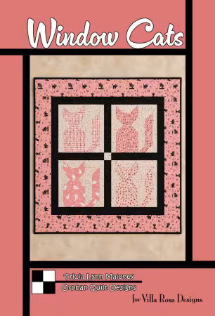 Window Cats pattern - quilt 38x38 - by Tricia Lynn Maloney for Villa Rosa Designs