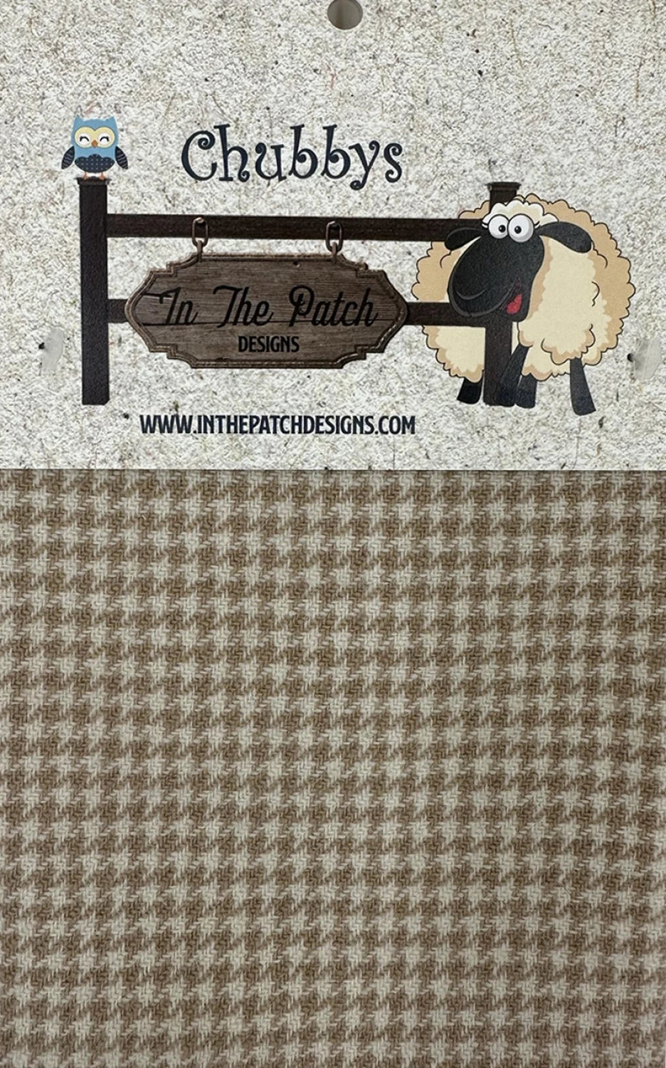 In the Patch Designs - Chubbys - 16 x 16 Houndstooth Tan