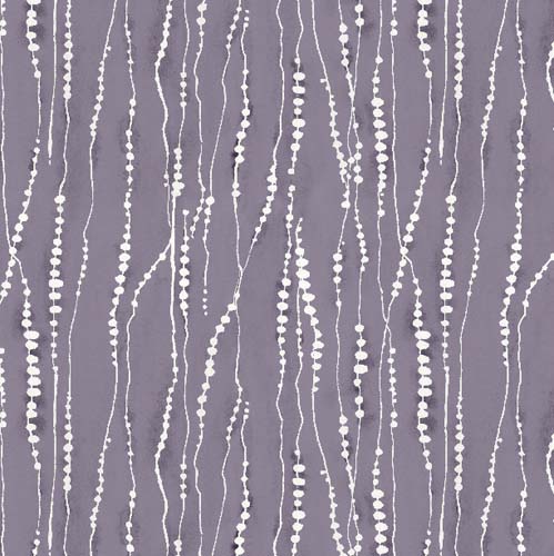 Au Naturel - Dotted Stripe - Purple - white wavy beaded lines on purple