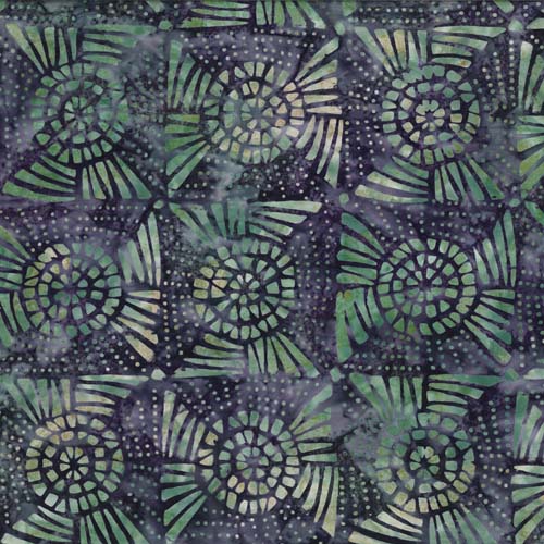Jade Garden - Quilt Blocks - light and dark teal green on purple