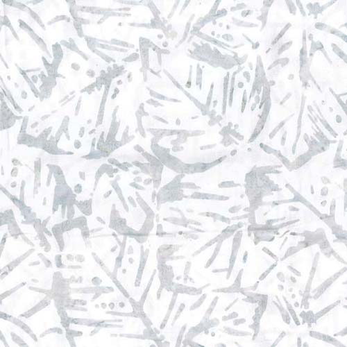Batik - Blue Smoke - Banana Leaf - Cream - cream leaves w/ lt. blue