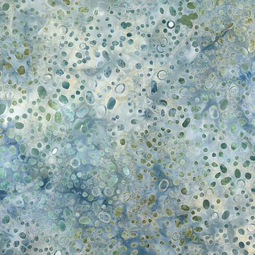 Shoreline Batik - Dotty Toss - Blue/Green - blue & green dots