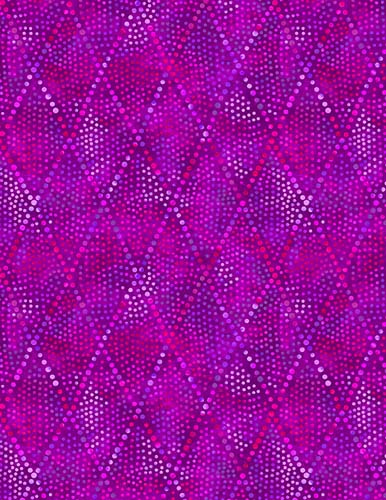 Diamond Dots - Fuchsia -Diamonds of pink and purple dots on fuschia