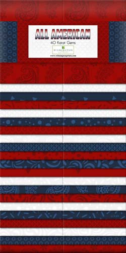 All American - 40 Karat Gems - Strips - 40 2.5 inch strips - red white & blue