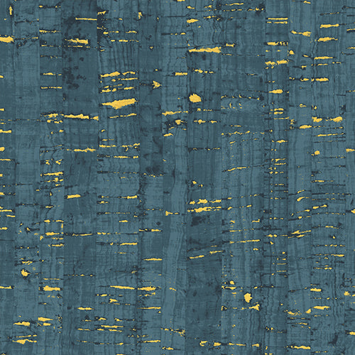 Uncorked - Teal - Designed to Look Like Cork Fabric w/Metallic Accents. 10