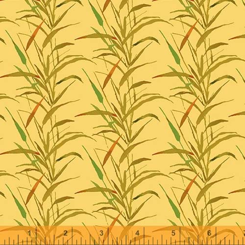 Deep Forest - Digital Wild Grass - Goldenrod - rows of grasses on gold