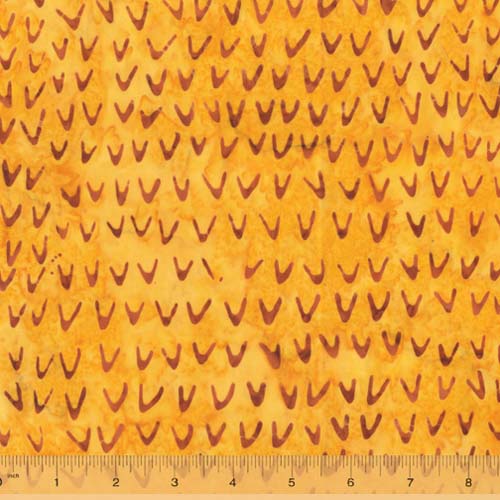 Here: There Batik - Hill country - Spicy mango - rust arrows on yellow