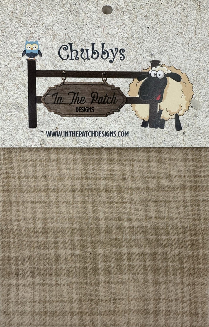 In the Patch Design-Chubbys-16 x 16 Tan-Plaid- Felted wool Ready to Use