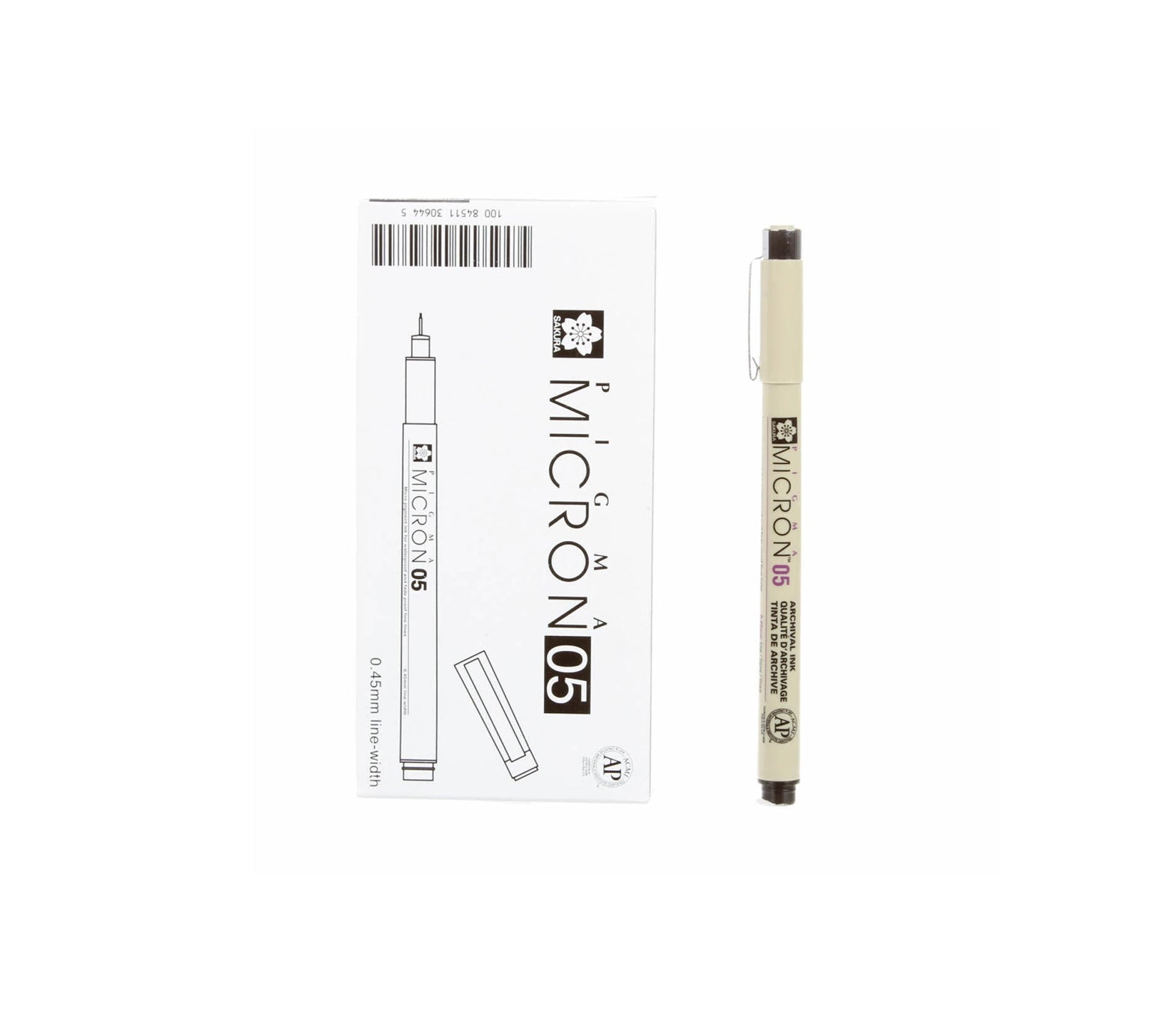 Pigma Micron black 05 .45mm line width