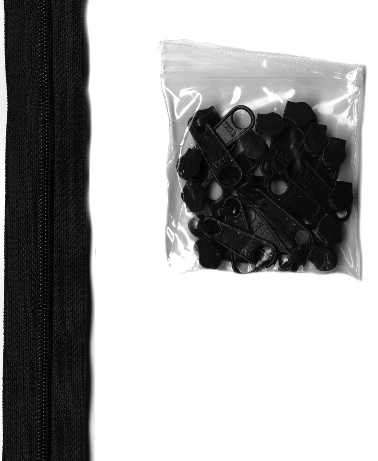 Zippers by the Yard - Black - 4 yds with 16 pulls from Byannie