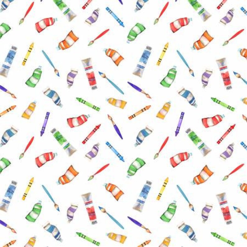 School is Cool - Art Materials- Toss on White