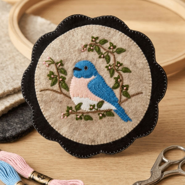 Rachel's of Greenfield - Birds & Blooms - Blue Jay - 8" mat Kit