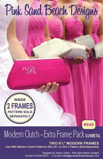 Modern Clutch Extra Frame Pack - gunmetal frame- 2 purses frame PSB242
