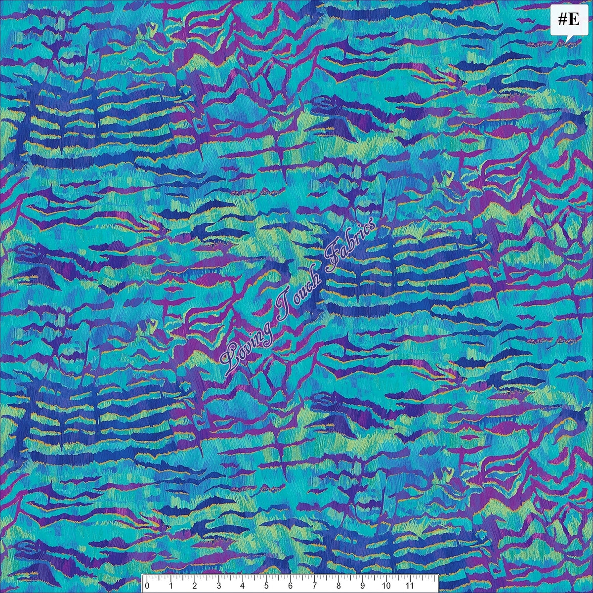 Fantasia - Cobalt Multi - Feather Texture-Turquoise Purples & Blues With G
