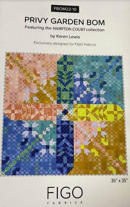 Privy Garden BOM - by Karen Lewis - finish 35x35 - Hampton Court fabric