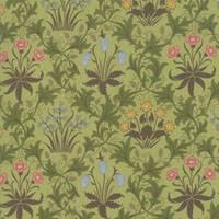 M Morris Studio-Celadine-Sage Flowers on Sage Green by V And A Museum Reproduct