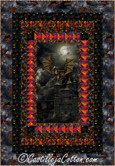 Dragon Twin - 59 x 85Twin size quilt - Castilleja Cotton - CJC59282