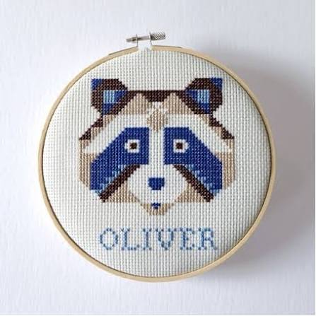 Little Raccoon Cross stitch Kit incl. DMC