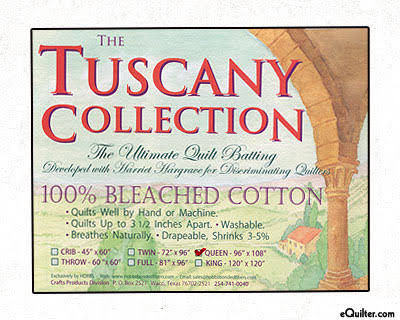 Tuscany Bleached Cotton Batting - Queen 96x108 - TB96