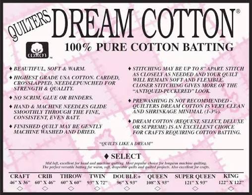 Quilters Dream White Cotton Select - Crib - batting 60 x 46