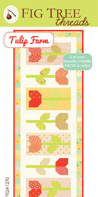 Tulip Farm Runner- 24x64runner by Fig Tree & Co.- uses 2 charm packs