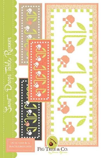 Snow Drop Table Runner- 17x47table runner by Fig Tree & Co.