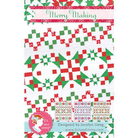 Merry Making - 70 x 80 Pattern- Uses Holiday Essentials fabric by Moda