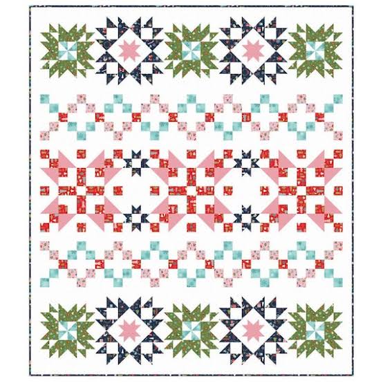 Merry Making - 70 x 80 Pattern- Uses Holiday Essentials fabric by Moda