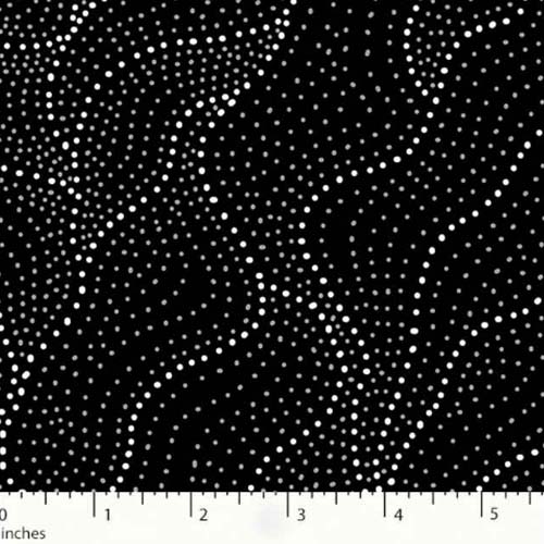 Australian Aboriginal Design-Land of Utopia - Black - white & gray dots