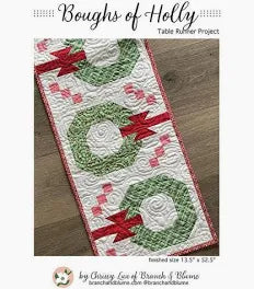 Boughs of Holly Table Runner - 14 x 52 by Chrissy Lux of Branch & Blume