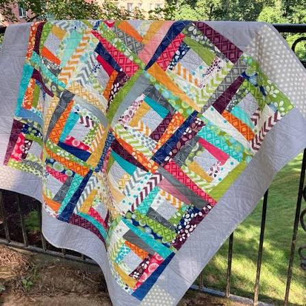 Cut Loose Press - Sweet Sixteen 50 x 50 quilt - Uses Wonky Log Cabin ruler