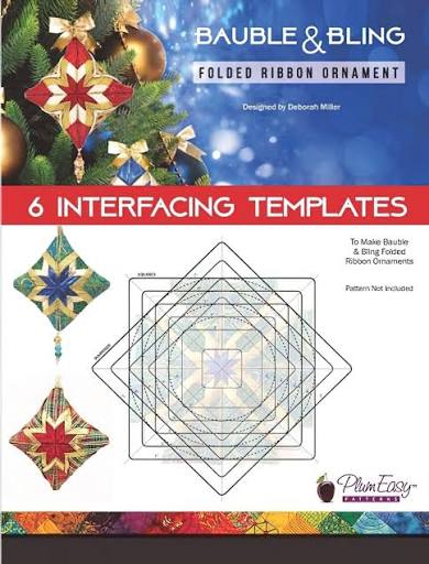 Plum Easy Patterns-Bauble & Bling-Folded Ribbon Ornament-6 Interfacing Temp