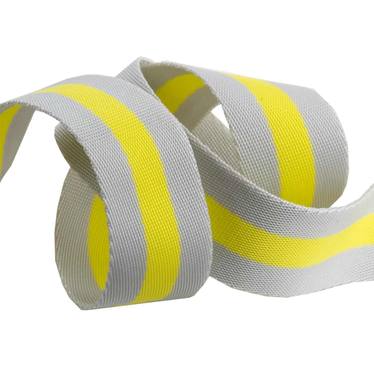 Tula Pink Webbing - 2 yards of 1.5 inch striped nylon - grey and lime